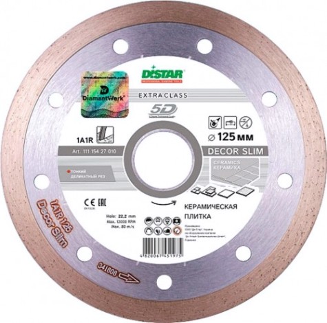 Алмазный диск для резки керамики DI-Star Decor Slim 115х22.2 мм Алмазный диск для резки керамики DI-Star Decor Slim 115х22.2 мм