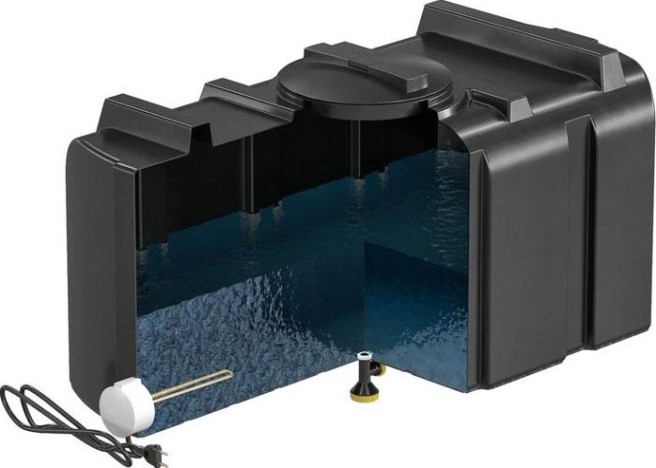 Бак для душа POLIMER GROUP серии «R» 200 л с крышкой и подогревом [DR200S112]