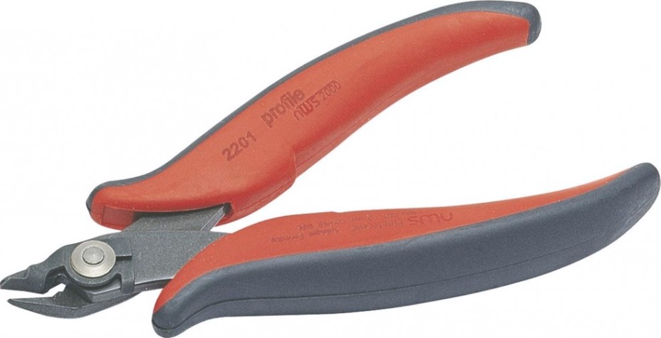 Бокорезы диагональные изогнутые NWS 2201-128 128 мм с зажимом для проволоки