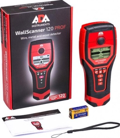 Детектор металла, проводки и дерева ADA Wall Scanner 120 PROF [А00485]