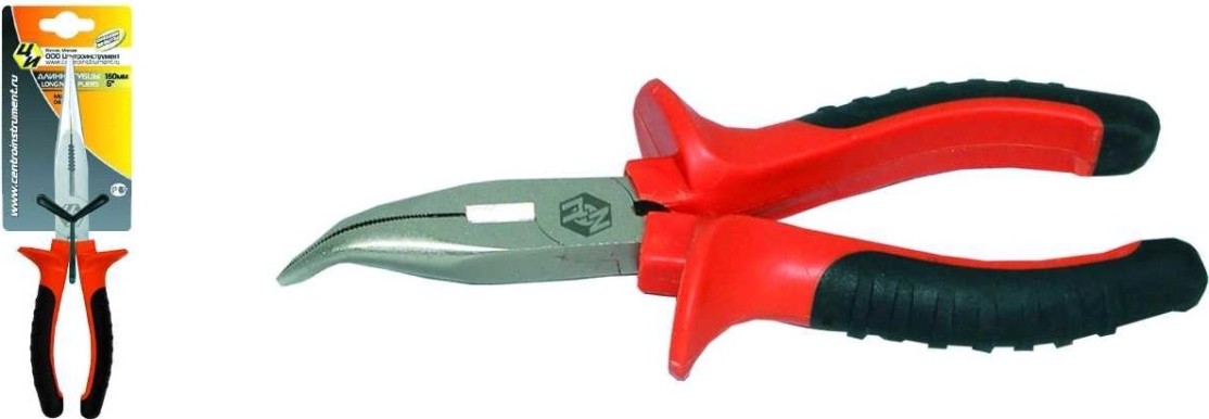 Длинногубцы ЦЕНТРОИНСТРУМЕНТ "СИНОНИМ КАЧЕСТВА" 0464ЦИ 160 мм, изогнутые [0464]