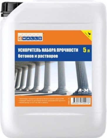Добавка для строительного раствора 4Walls для прочности бетона 5 л. [27642]