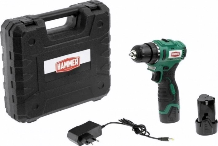 Дрель-шуруповерт аккумуляторная Hammer ACD12BL бесщ. 2x2Ah, 40Hм в кейсе [216-024]