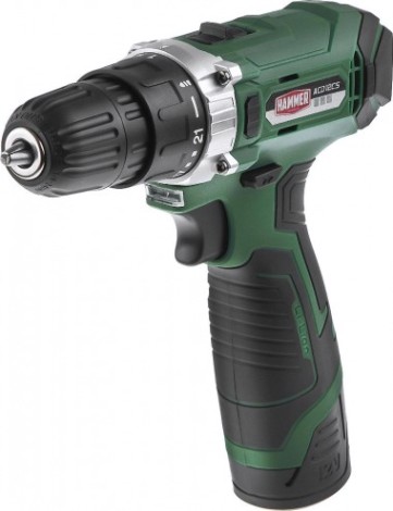 Дрель-шуруповерт аккумуляторная Hammer ACD12CS 2x1.5Ah Li-ion, 26Hм [101-117]