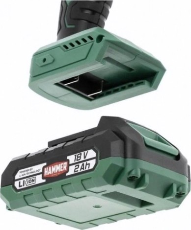 Дрель-шуруповерт аккумуляторная Hammer ACD18BL бесщ. 2x2Ah Li-ion, 50Hм в кейсе [216-025]