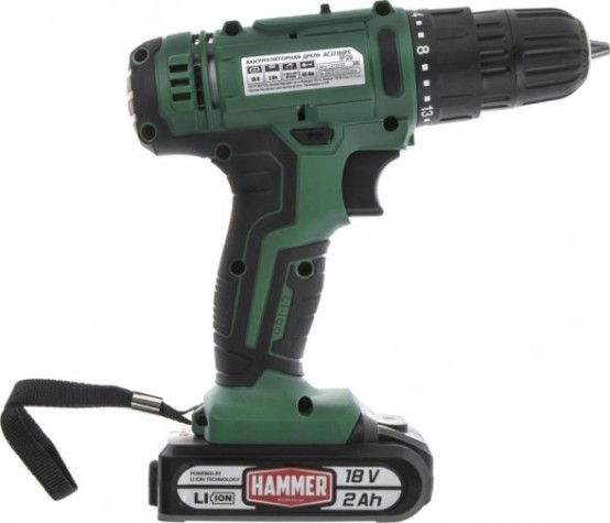 Дрель-шуруповерт аккумуляторная Hammer ACD18BS 2x2Ah, 45Hм в кейсе [101-122]