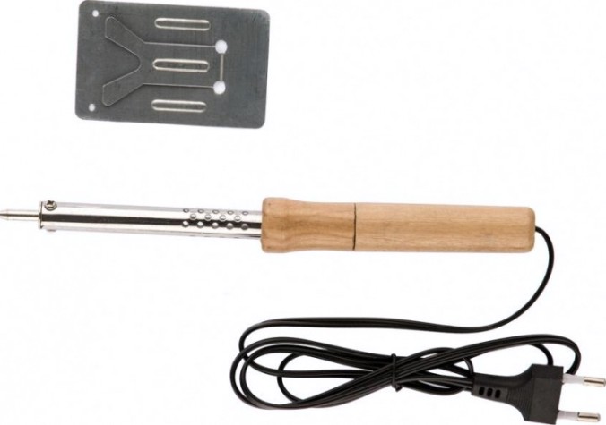 Электропаяльник Sparta 60 Вт, 220 В с ручкой из дерева [913103]