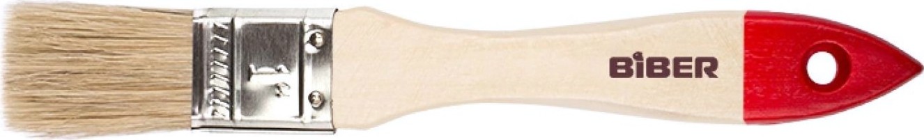 Кисть флейцевая Biber Эконом 31111 натур. щетина, дер. рукоятка, 25мм [Тов-001963]