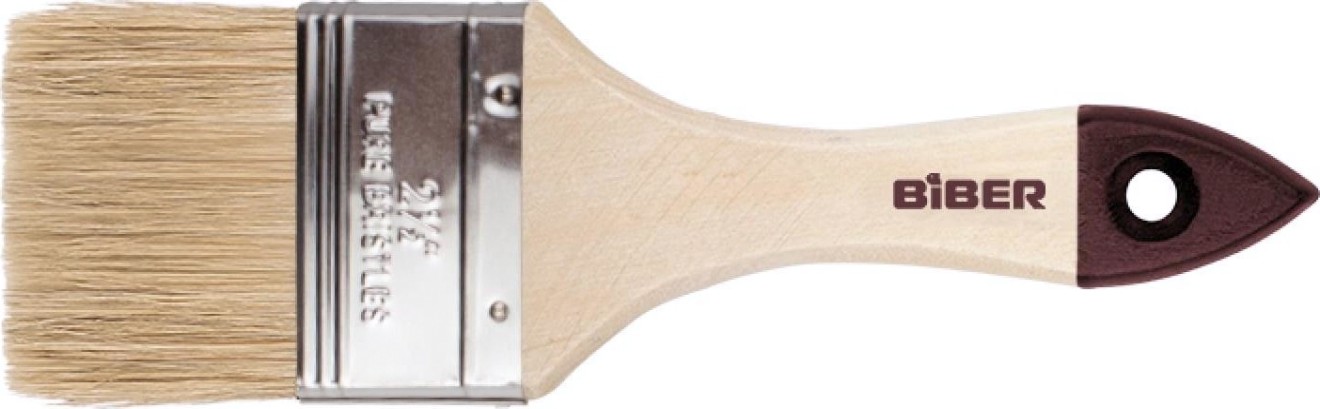 Кисть флейцевая Biber Стандарт 31125 натур. щетина, дер. рукоятка, 63мм [Тов-002005]