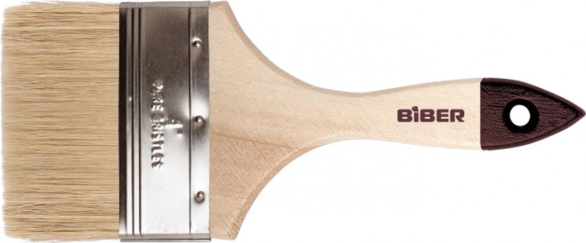 Кисть флейцевая Biber Стандарт 31127 натур. щетина, дер. рукоятка, 100мм [Тов-002011]