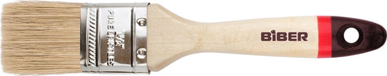 Кисть флейцевая Biber Суприм 31133 натур. щетина, дер. рукоятка, 38мм [Тов-002015]