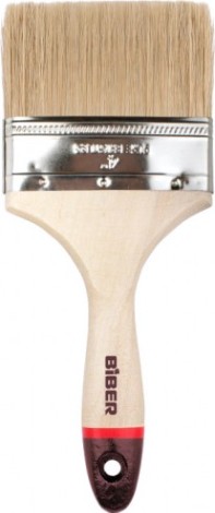Кисть флейцевая Biber Суприм 31137 натур. щетина, дер. рукоятка, 100мм [Тов-002025]