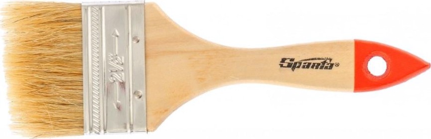 Кисть флейцевая Sparta Slimline 2,5" плоская (63 мм), натуральная щетина, деревянная ру [824355]