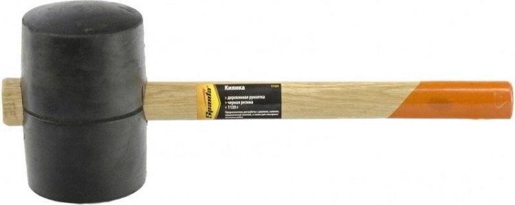 Киянка Sparta 1130 г резиновая, черная резина, деревянная рукоя [11161]
