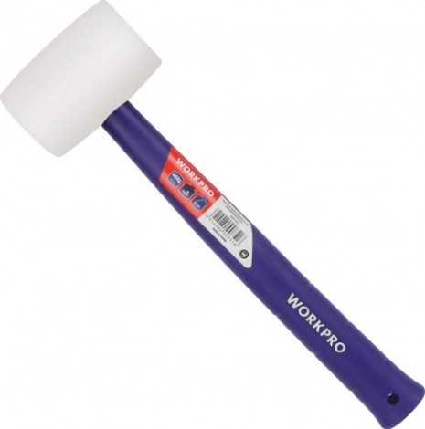 Киянка WORKPRO WP241040 450гр. резиновая с пластиковой рукояткой, белая