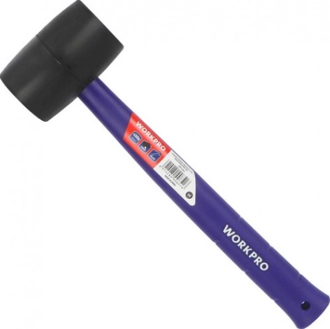 Киянка WORKPRO WP241041 450гр. резиновая с пластиковой рукояткой, черная