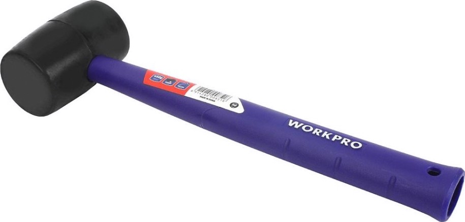 Киянка WORKPRO WP241041 450гр. резиновая с пластиковой рукояткой, черная Киянка WORKPRO WP241041 450гр. резиновая с пластиковой рукояткой, черная