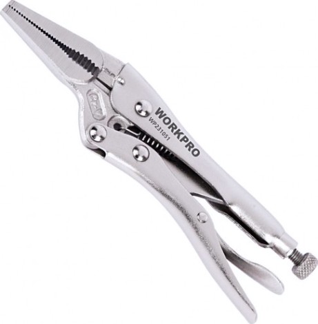 Клещи фиксирующие WORKPRO WP231051 с длинным носом 165мм
