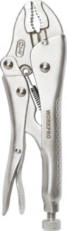 Клещи фиксирующие WORKPRO WP231057 с изогнутыми зажимами 130мм