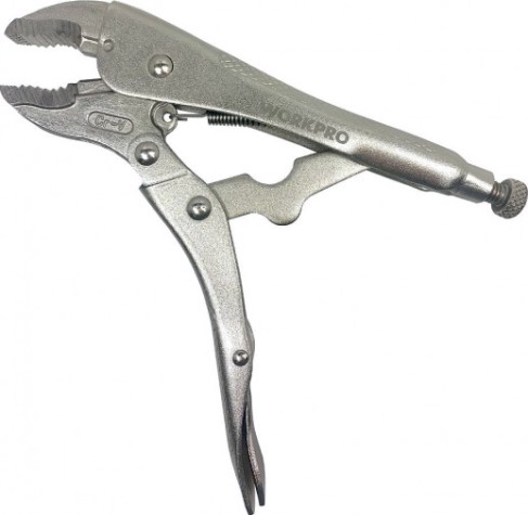 Клещи фиксирующие WORKPRO WP231058 с изогнутыми зажимами 180мм