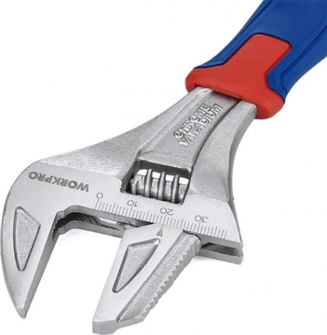 Ключ разводной WORKPRO WP272014 2-в-1 42х200мм с функцией трубного ключа Ключ разводной WORKPRO WP272014 2-в-1 42х200мм с функцией трубного ключа