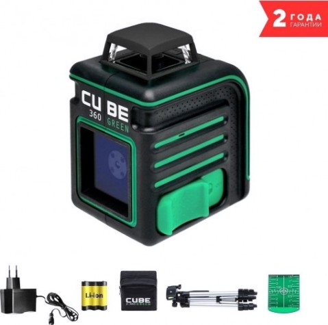 Лазерный уровень ADA CUBE 360 GREEN PROFESSIONAL EDITION [А00535]