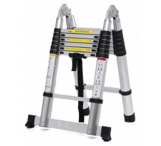 Лестница телескопическая АЛЮМЕТ DTLH2.8 двухсторонняя с шарниром 2,8+2,8 м [DTLH 2.8]