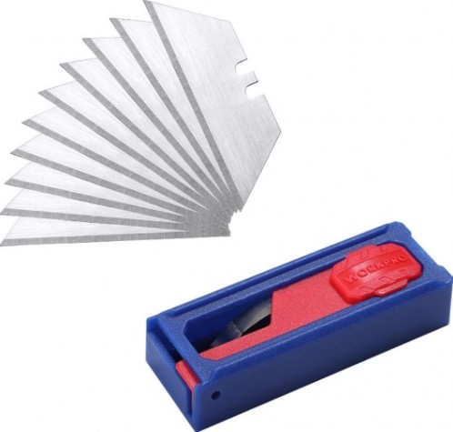 Лезвие для ножа WORKPRO WP213002 sk5 10шт. трапециевидные, в проф. чехле