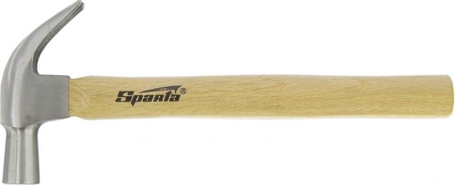 Молоток-гвоздодер Sparta 450 г, боек 27 мм, деревянная рукоятка [104205]