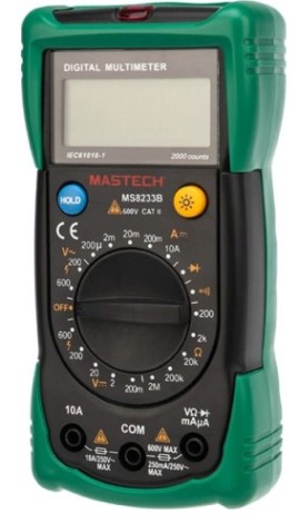 Мультиметр цифровой MASTECH MS8233B подсветка+детектер напряжения NCV [13-2016]