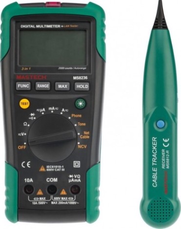 Мультиметр цифровой MASTECH MS8236 +кабельный тестер [13-1223]