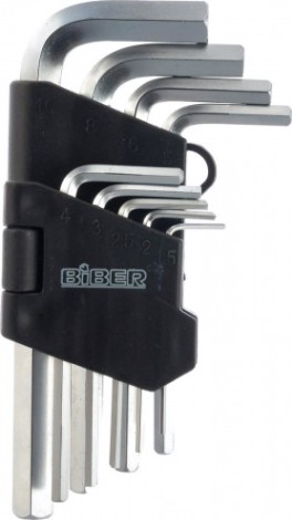 Набор ключей шестигранных Biber 90503 CrV 1.5-10мм 9шт. [тов-085696]