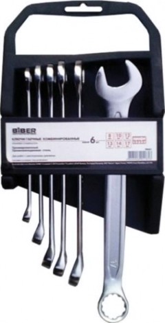 Набор комбинированных ключей Biber 90681 ПРОФИ CrV 8-17мм 6шт. [тов-155284]