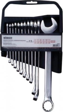Набор комбинированных ключей Biber 90683 ПРОФИ CrV 6-22мм 12шт. [тов-155286]