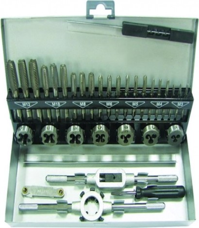 Набор метчиков и плашек Biber Мастер 90221 32 пред. (m3/м4/м5/м6/м8/м10/m12) [тов-112898]