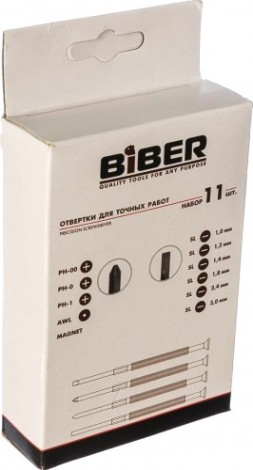 Набор отверток Biber 85566 для точных работ 11шт. [тов-159181]