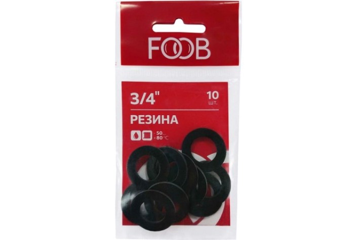 Набор прокладок из резины FOOB F20.43.10 3/4", 10 шт. [00-00002548]