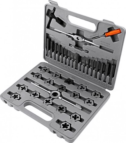 Набор резьбонарезных инструментов Sparta М3 метчиков и плашек м3-м12, плашко-метчикодержатель, [773155]