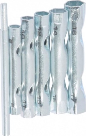 Набор трубчатых ключей Sparta 8-17 мм, вороток, 6 шт. 137405 [137405]