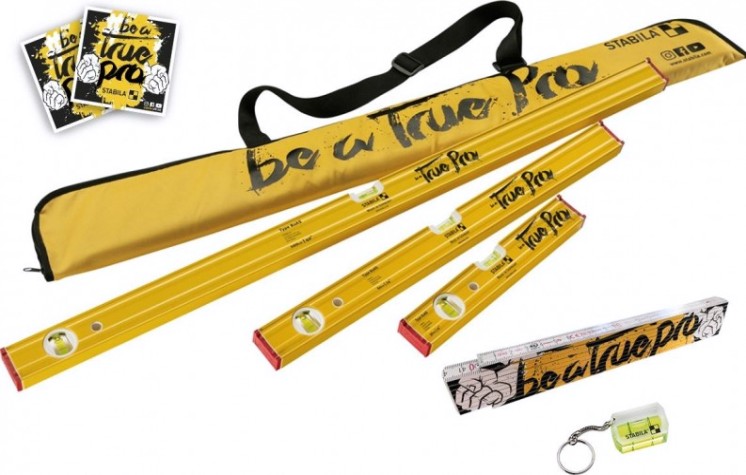 Набор уровней STABILA тип 80AS (30, 60, 100 см + брелок) TruePro Edition в сумке [19582]