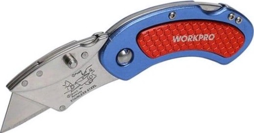 Нож складной WORKPRO WP211005 алюминиевый, со сменными лезвиями