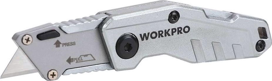 Нож складной WORKPRO WP211010 универсальный со сменными лезвиями мини