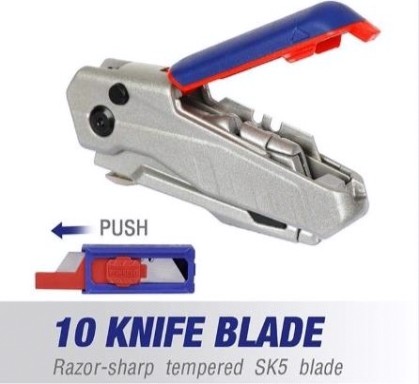 Нож складной WORKPRO WP211011 выдвижной со сменными лезвиями, алюминиевый