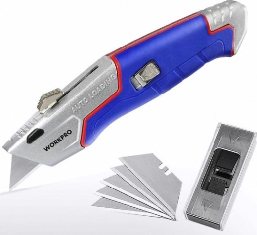 Нож строительный WORKPRO WP213012 выдвижной проф