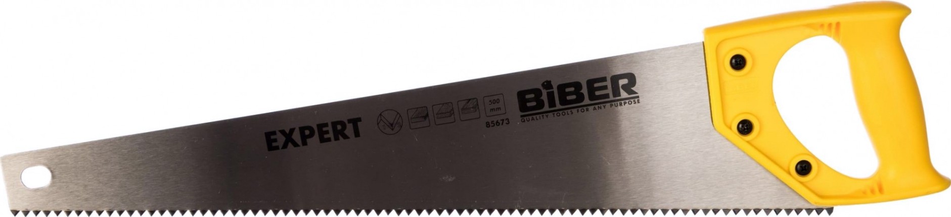 Ножовка по дереву Biber Эксперт 85673 2d заточка крупный зуб, пласт. рукоятка 500мм [Тов-080820]