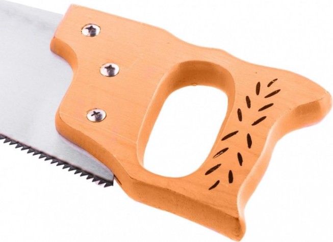 Ножовка по дереву Sparta 500 мм 7-8 трi, каленый зуб линейка, деревянная рукоятка 231895 [231895]