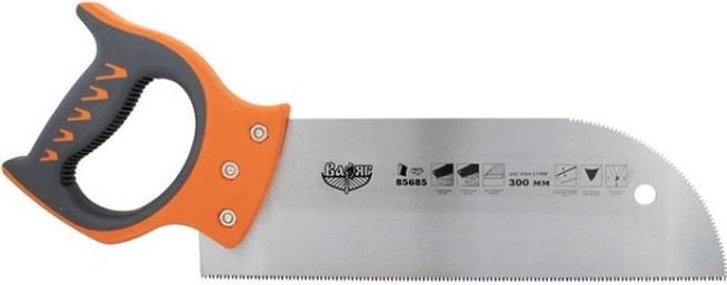 Ножовка по ламинату и фанере ВАРЯГ 85685 3х гранная заточка, мелкий зуб [тов-153295]