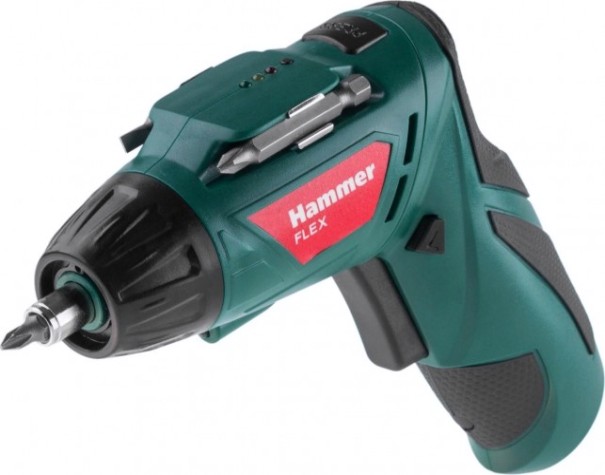 Отвертка аккумуляторная Hammer ACD3.6A с набором бит 1,3Ah Li-ion, 4Hм [102-007]