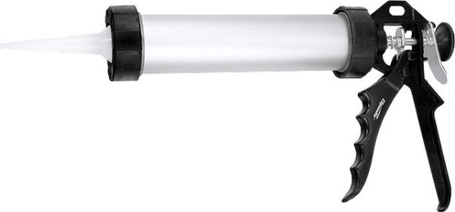 Пистолет для герметика Sparta 400 мл, "закрытый" алюминиевый корпус, круглый шток 8 мм// [886475]