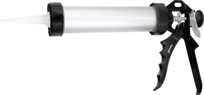 Пистолет для герметика Sparta 750 мл, "закрытый" алюминиевый корпус, круглый шток 8 мм// [886485]